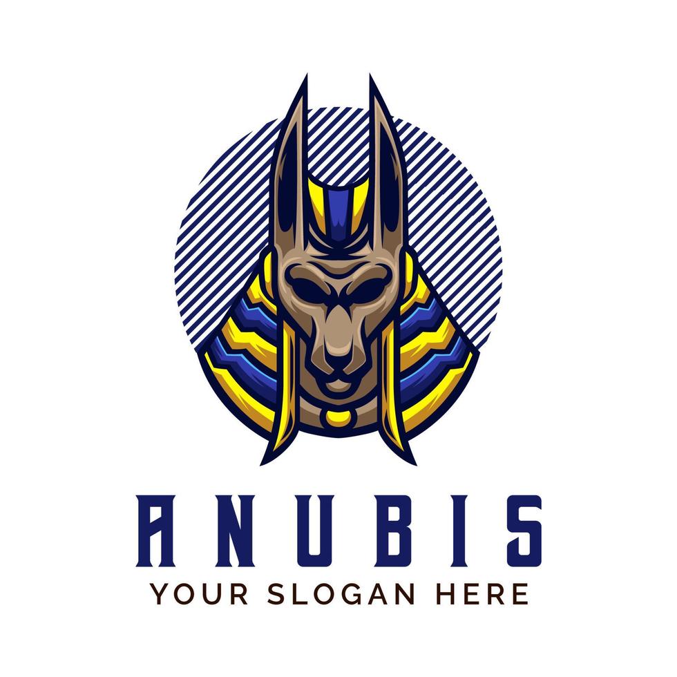 modelo de mascote vetorial de design de logotipo de deus anubis vetor