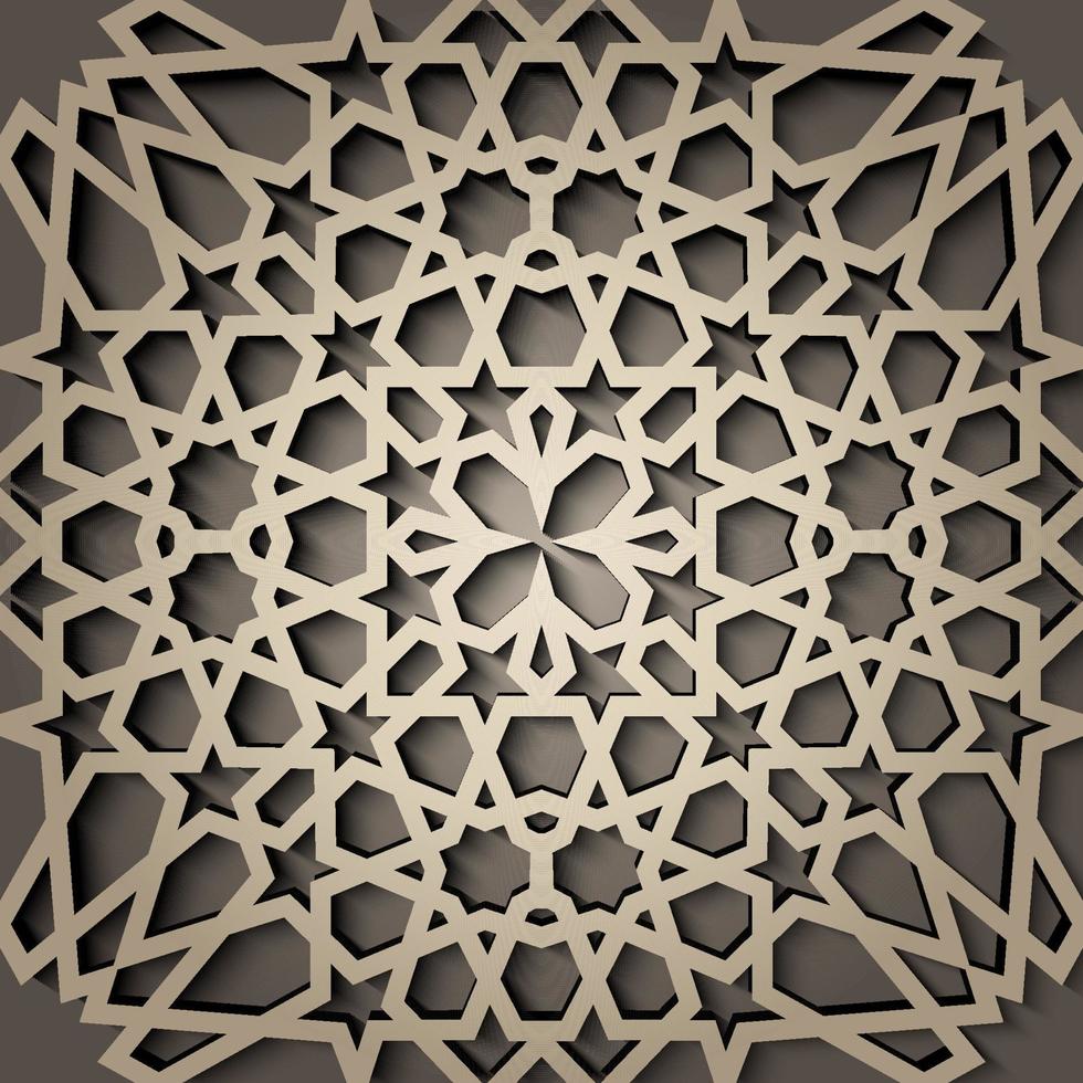 fundo com padrão 3d sem costura em estilo islâmico. , ornamento oriental geométrico árabe , motivo persa . vetor