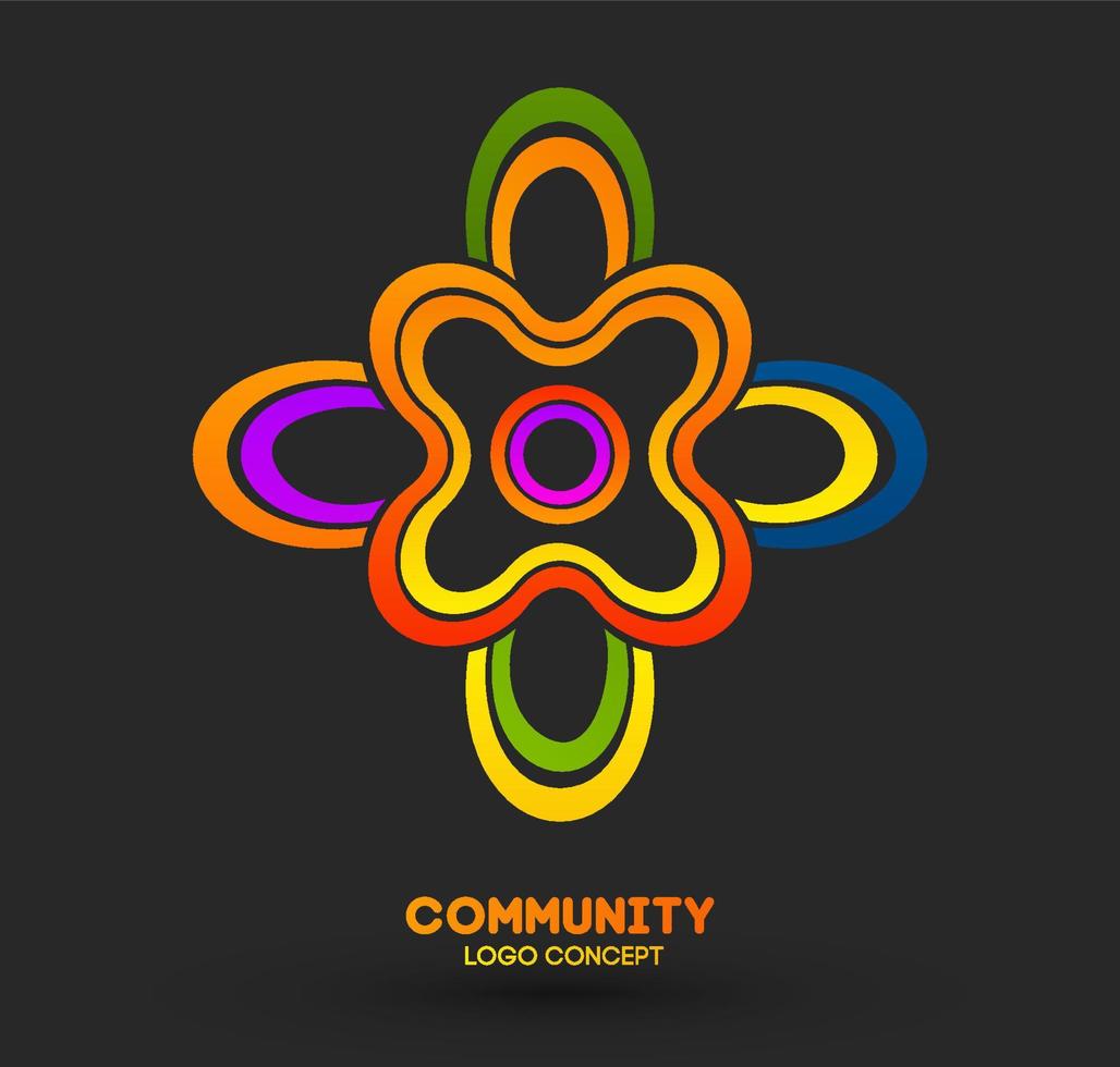 logotipo da comunidade unida. vetor de empresa de design de logotipo. ideia de forma de ícone moderno abstrato. conceito de negócio na web.