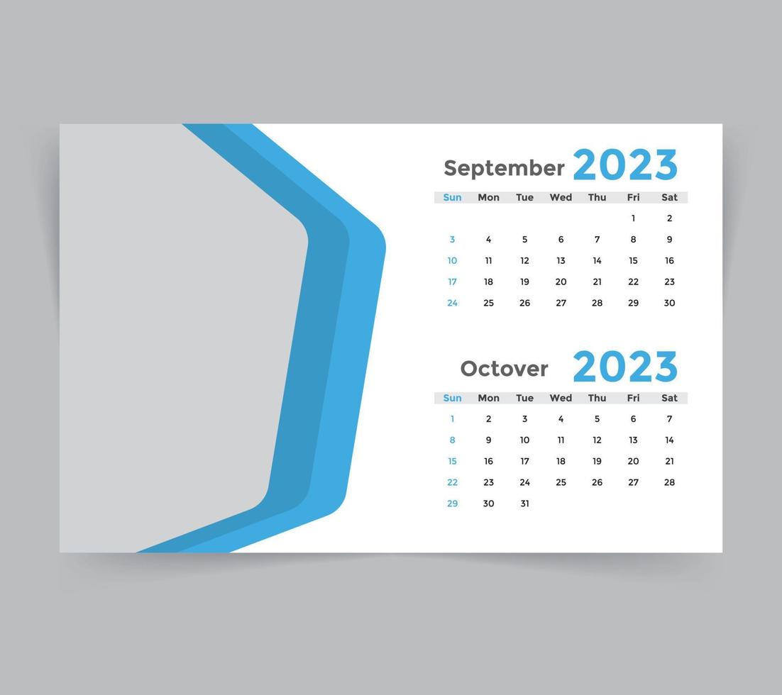 modelo de calendário de mesa para o ano novo 2023 vetor