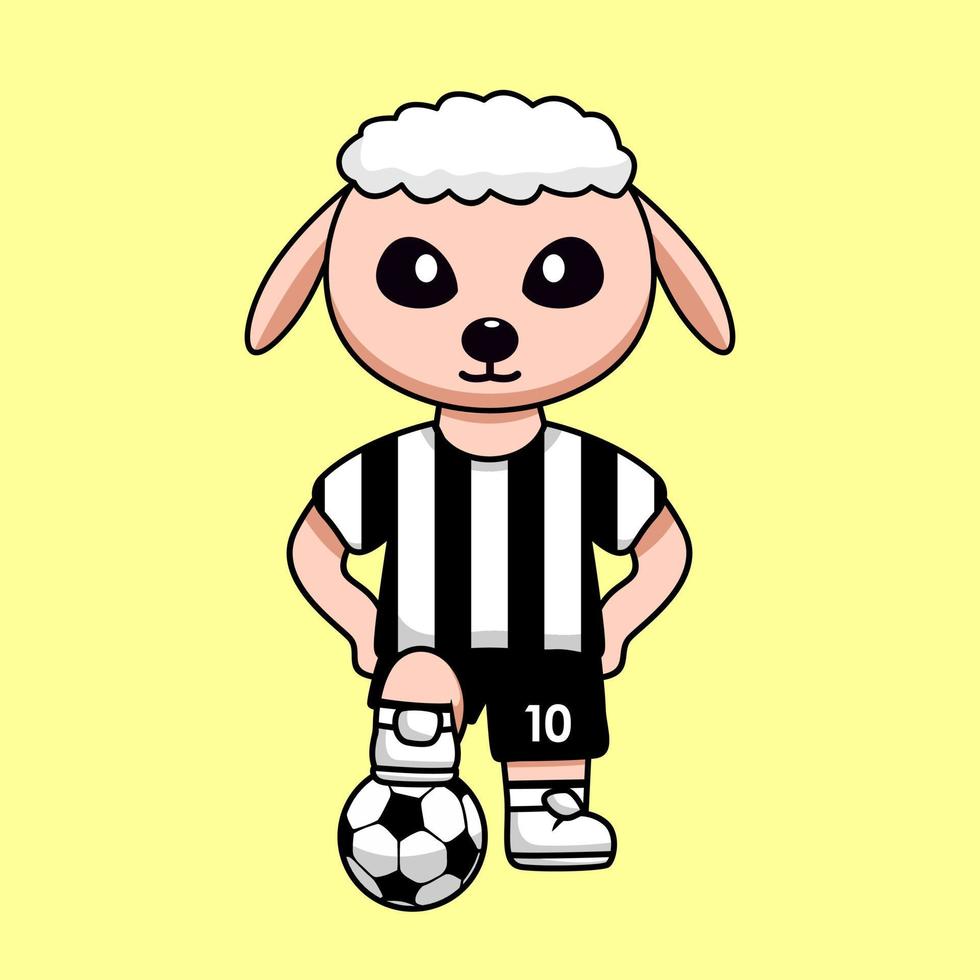 ilustração vetorial do personagem animal vestindo uma camisa de futebol na copa do mundo vetor