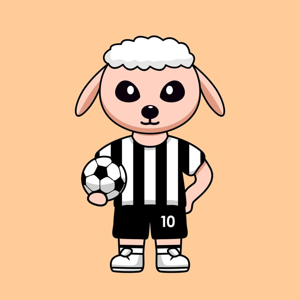 ilustração vetorial do personagem animal vestindo uma camisa de futebol na copa do mundo vetor