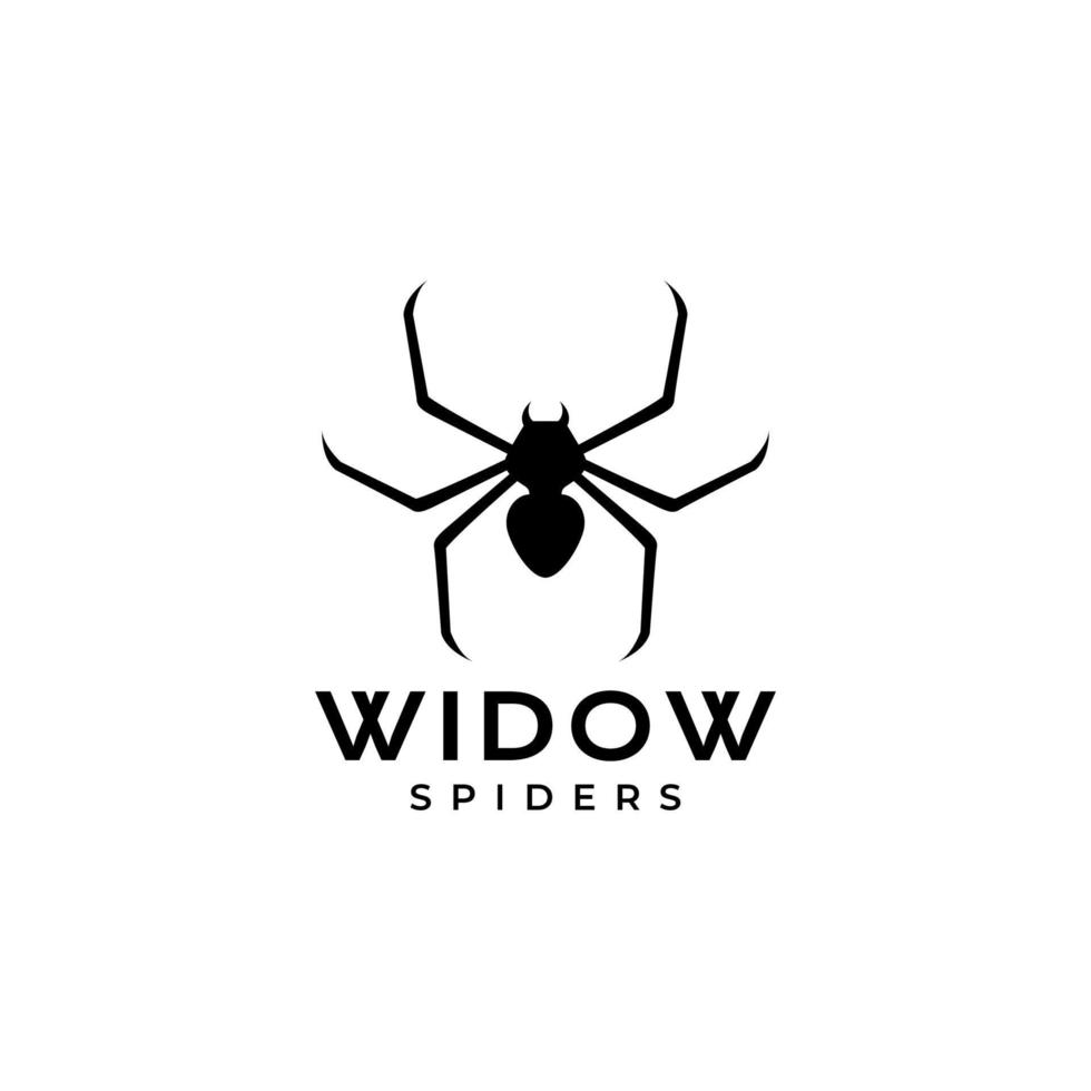vetor de design de logotipo limpo geométrico moderno de aranha viúva