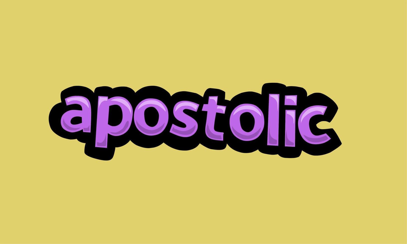 design de vetor de escrita apostólica em um fundo amarelo