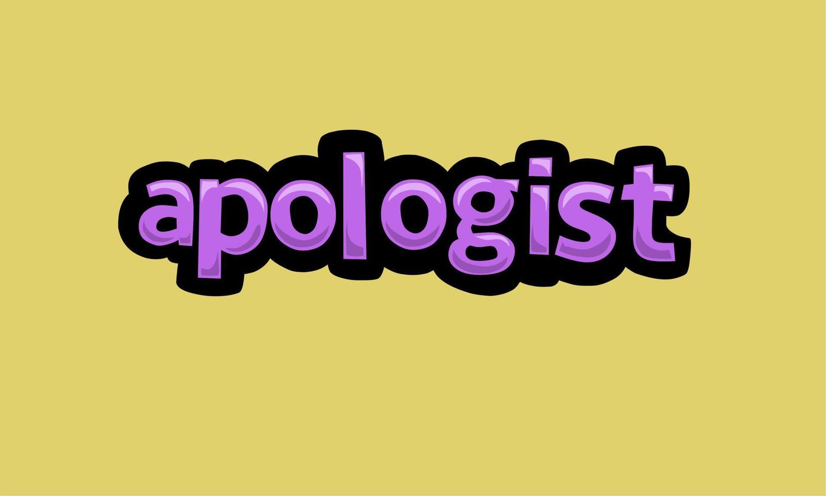 apologista escrevendo design vetorial em um fundo amarelo vetor