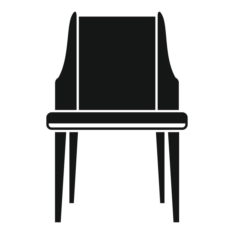 ícone de cadeira de plástico de madeira, estilo simples vetor