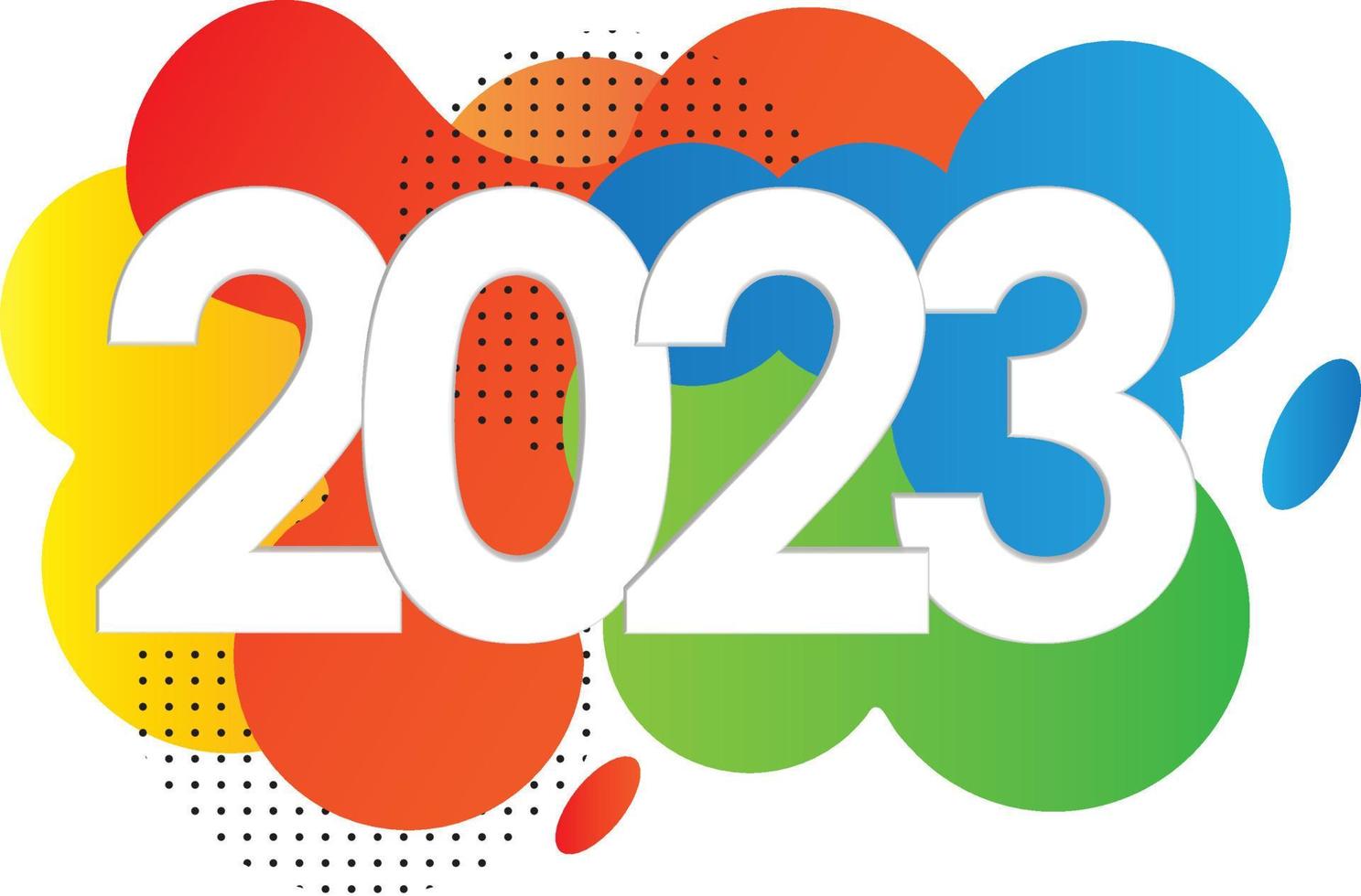 feliz ano novo 2023 ilustrador de cartaz vector colorfull