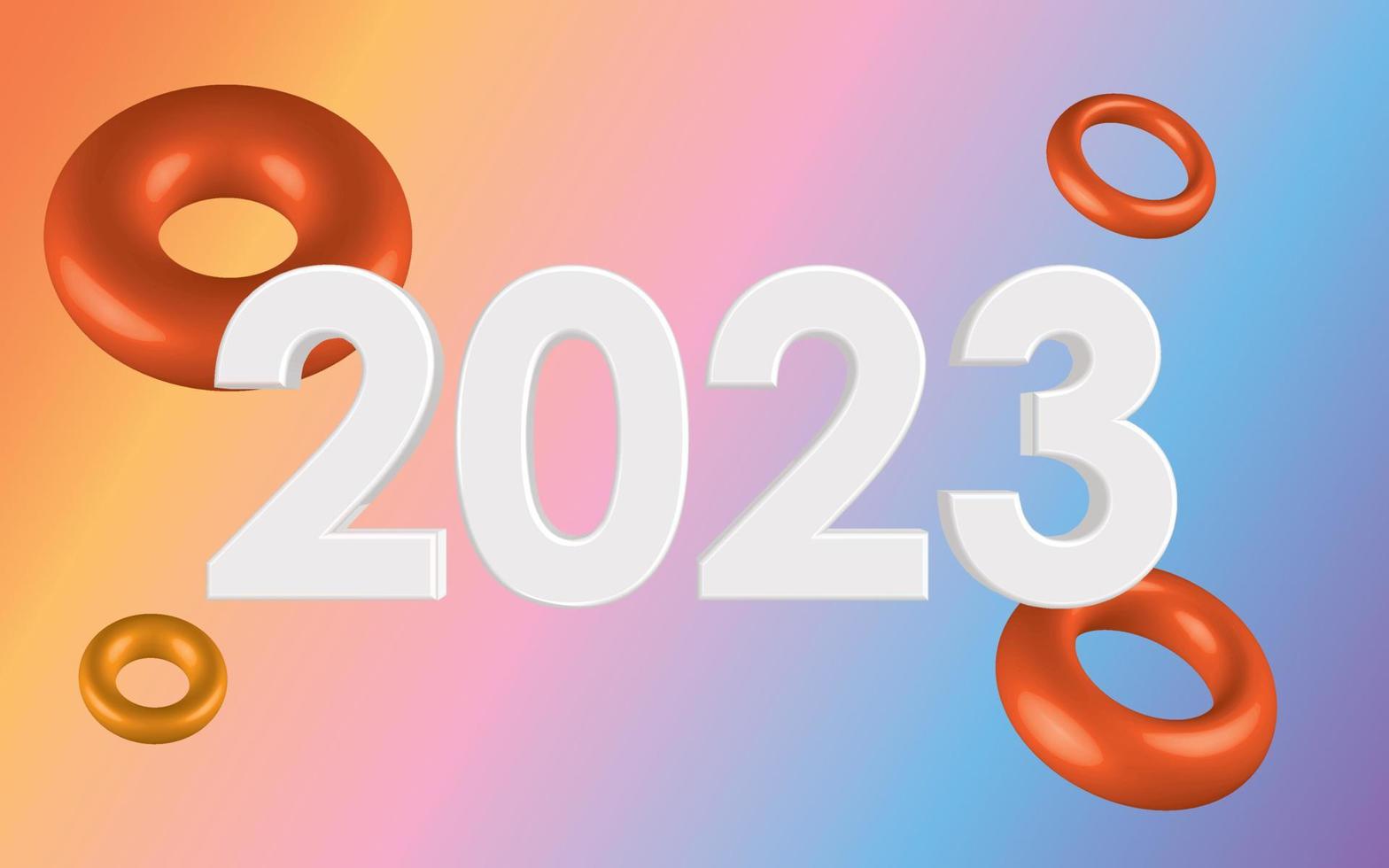 feliz ano novo 2023 3d vetor