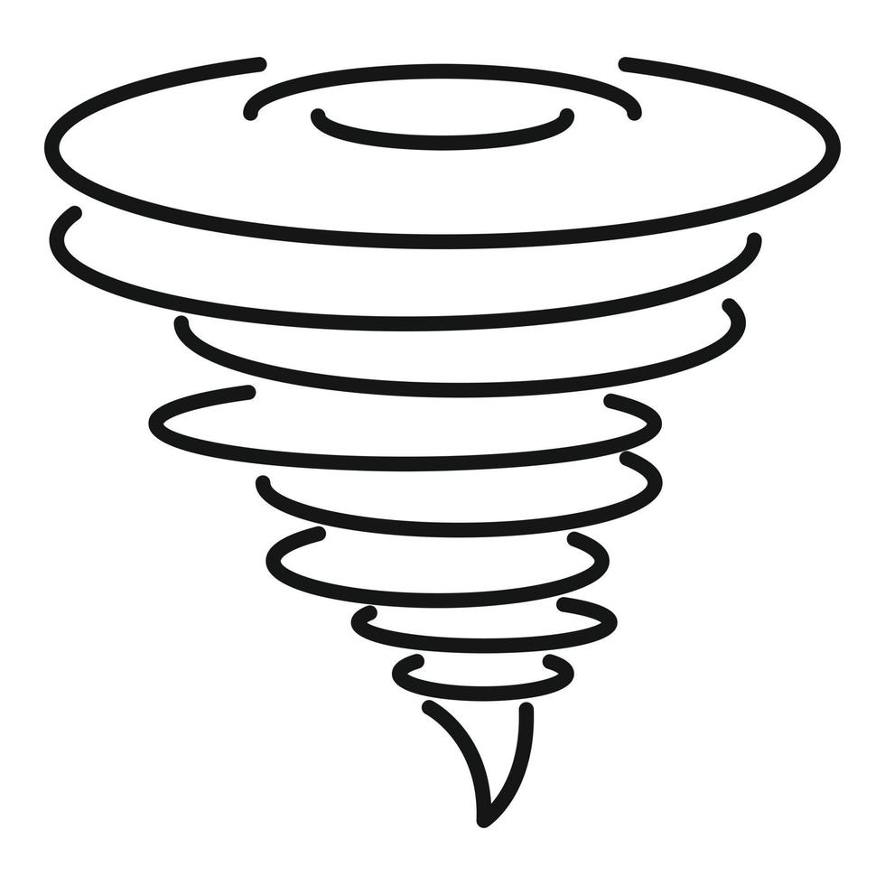 ícone de tornado, estilo de estrutura de tópicos vetor