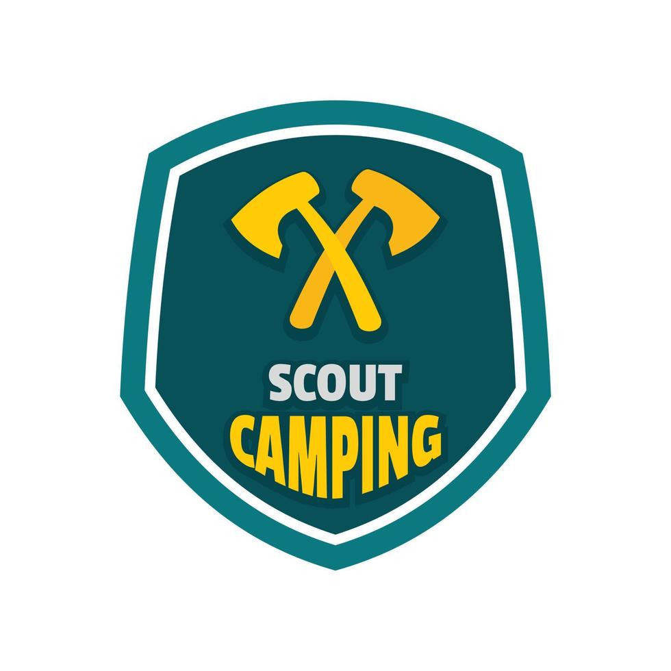 logotipo de acampamento de escoteiro, estilo simples vetor