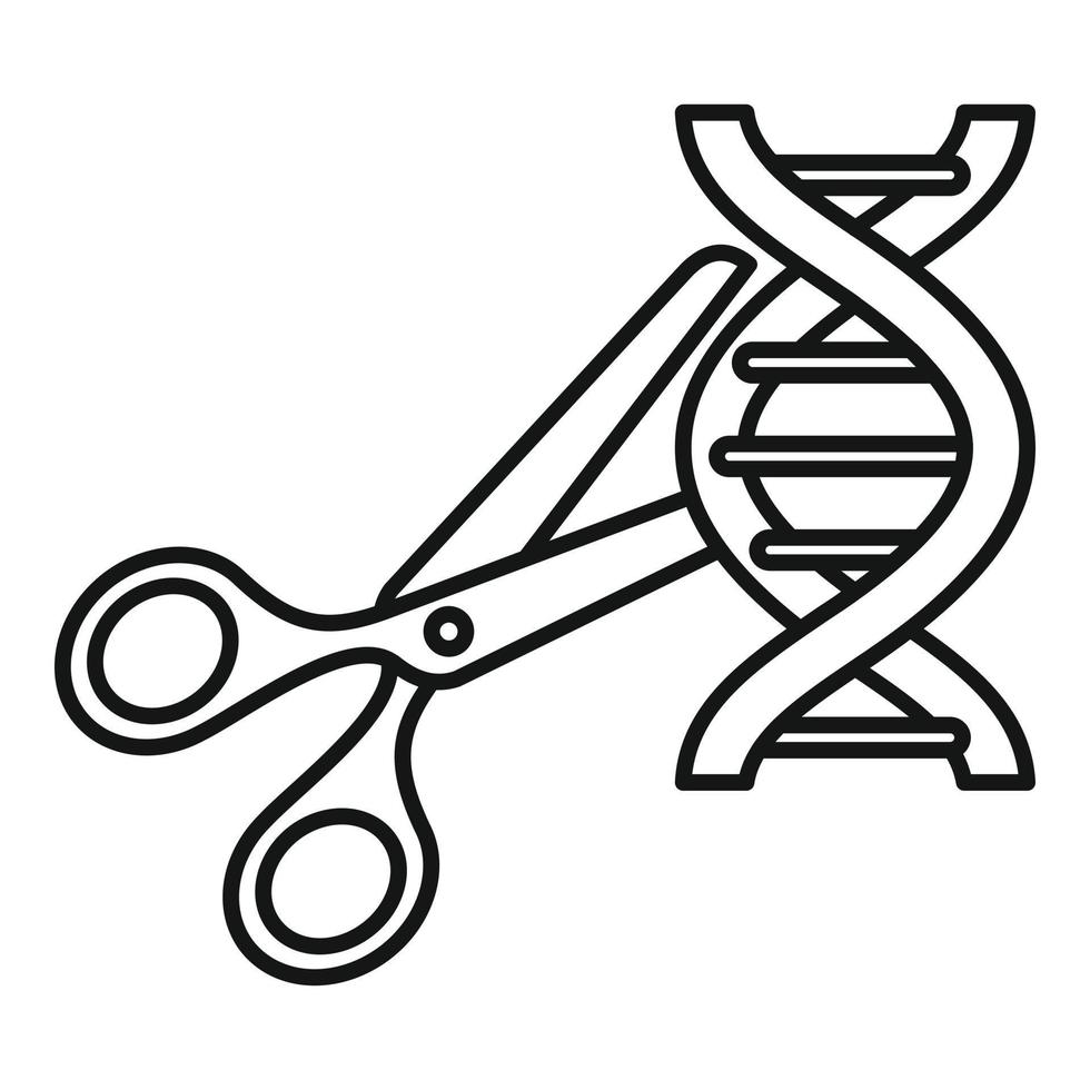 ícone de molécula de dna cortado, estilo de estrutura de tópicos vetor