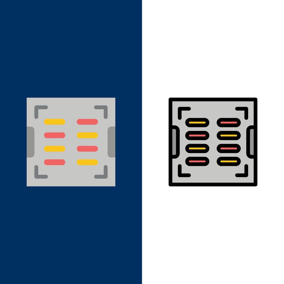 ícones de drenagem de dreno de construção de banheiro plano e conjunto de ícones cheios de linha vector fundo azul