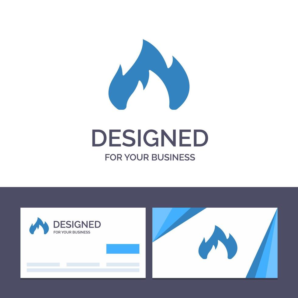 cartão de visita criativo e modelo de logotipo ilustração em vetor faísca de lareira de aquecimento de fogo