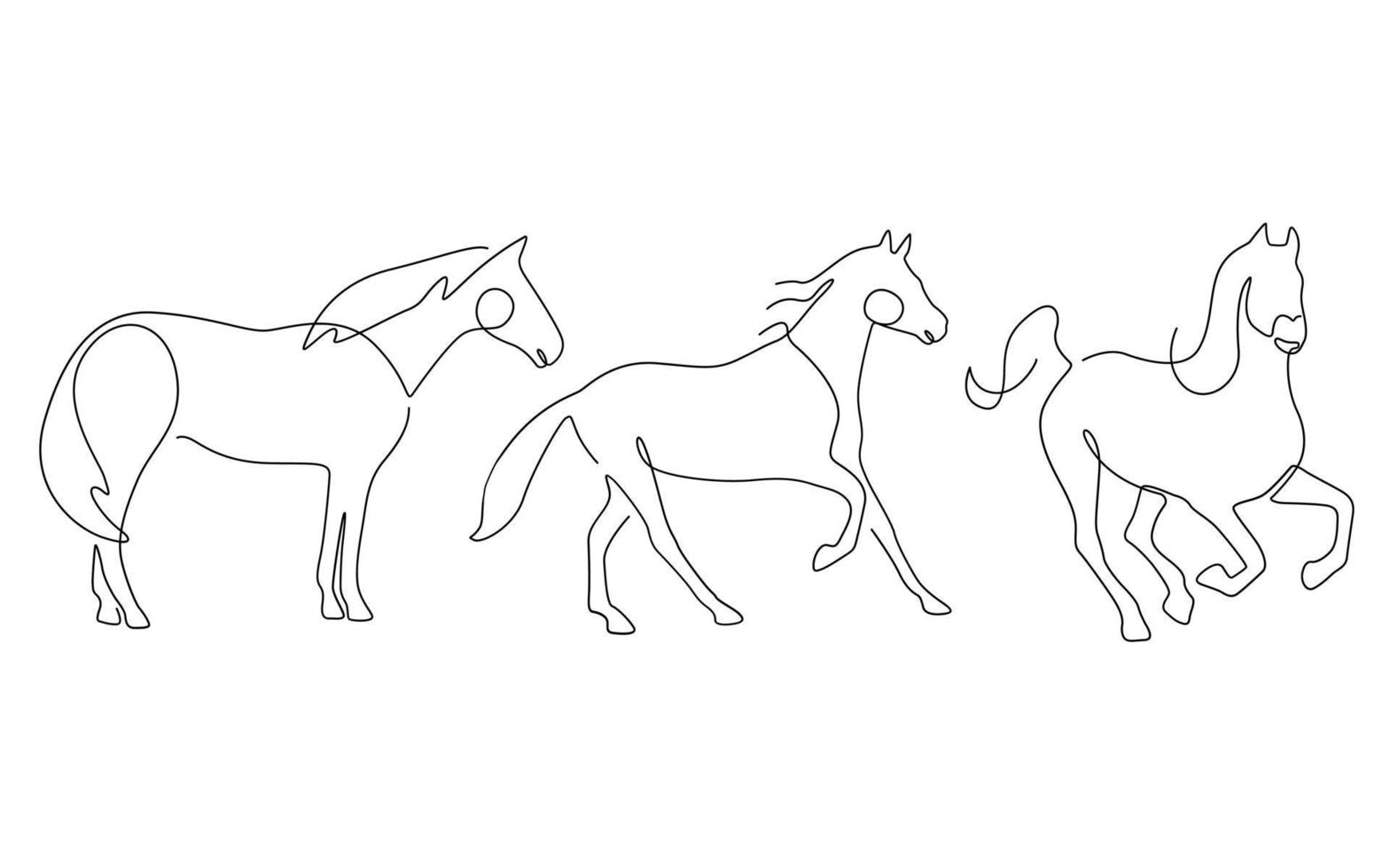 arte de uma linha desenhando fazenda animal e cavalo arte de linha contínua desenhando mínimo abstrato. vetor