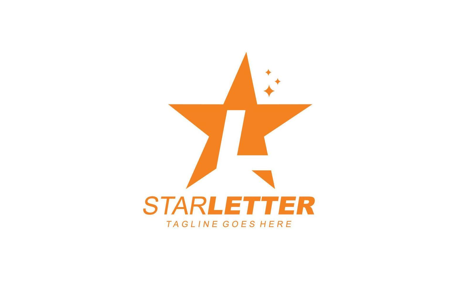 l logotipo estrela para empresa de branding. ilustração vetorial de modelo de carta para sua marca. vetor