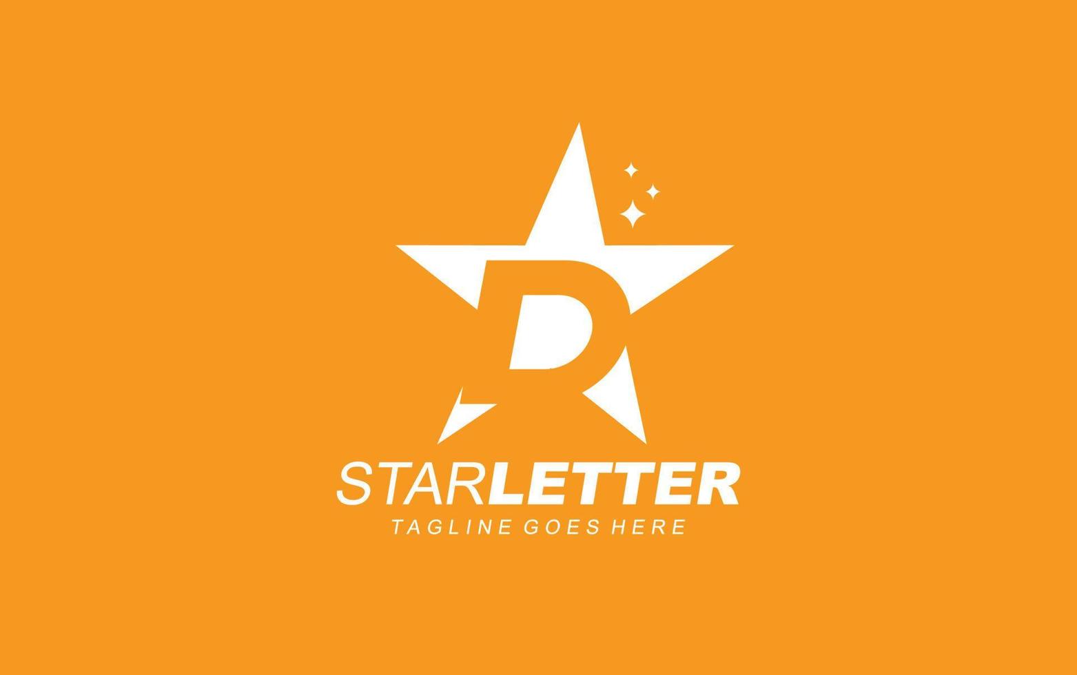 d logotipo estrela para empresa de branding. ilustração vetorial de modelo de carta para sua marca. vetor