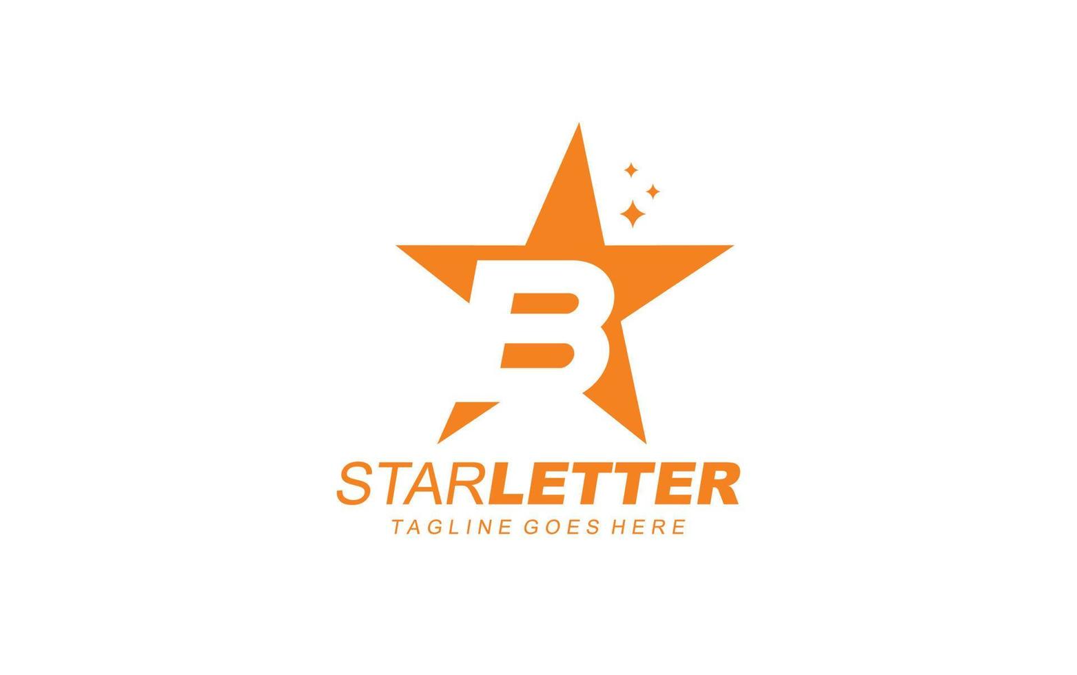 b logo star para empresa de branding. ilustração vetorial de modelo de carta para sua marca. vetor