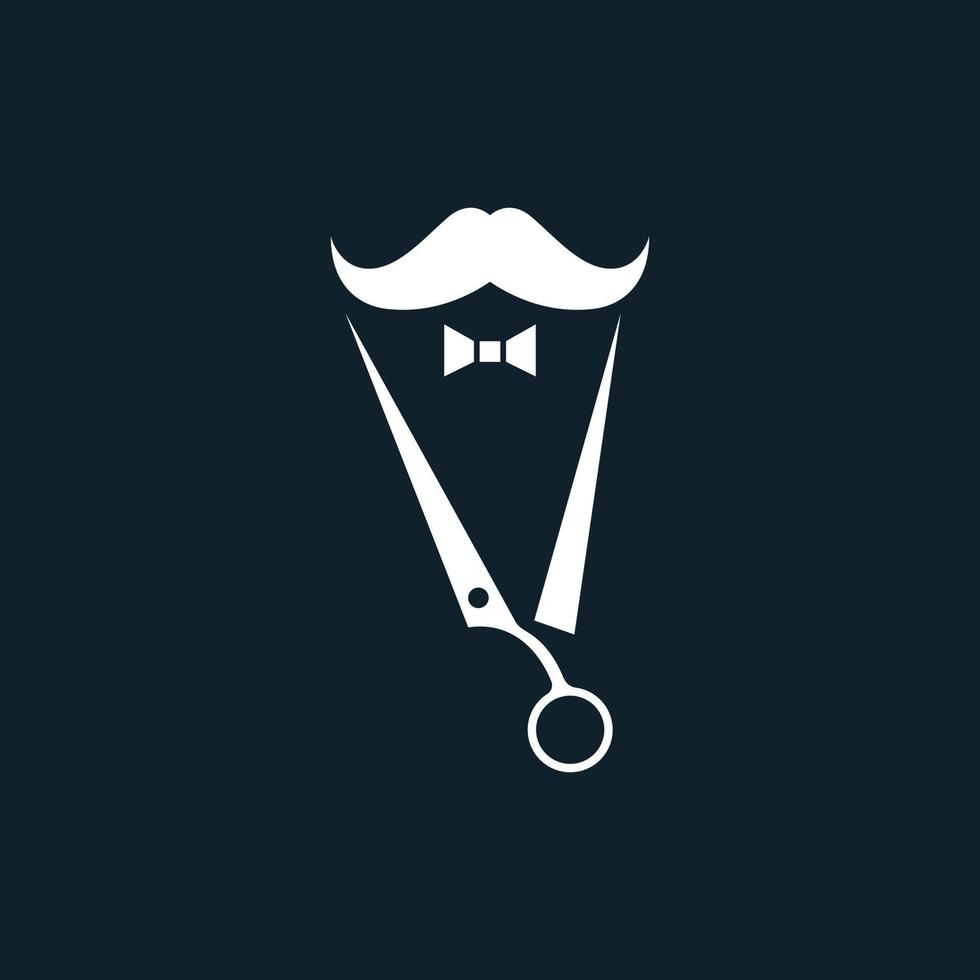 design de logotipo de barbearia. modelo de logotipo de barbeiro. ilustração vetorial vetor