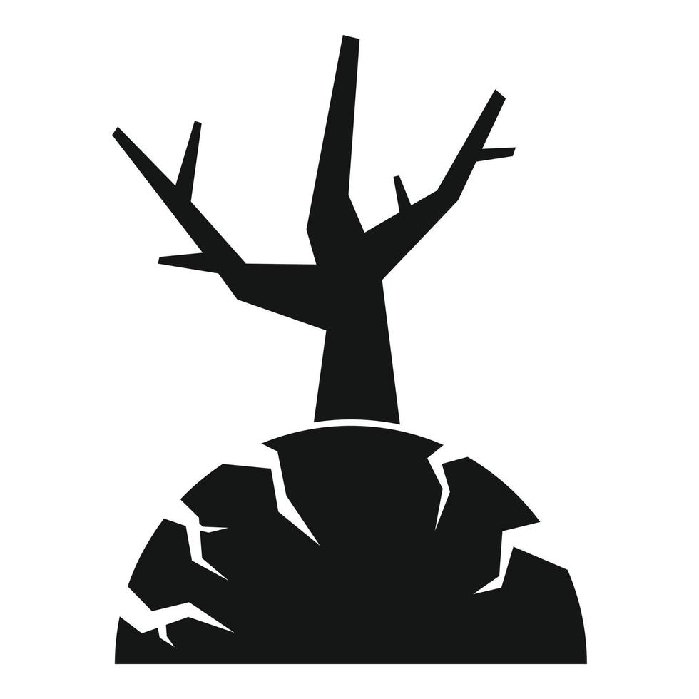 ícone de seca de árvore, estilo simples vetor