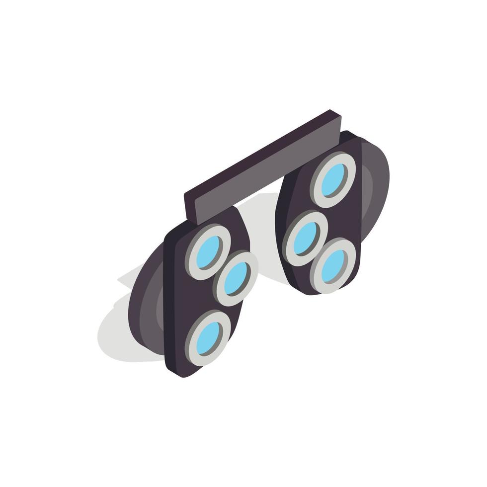 óculos com vidro diferente para testar o ícone de visão vetor