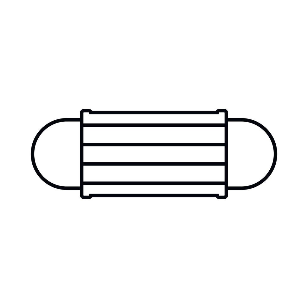 ícone de máscara facial descartável, estilo de estrutura de tópicos vetor