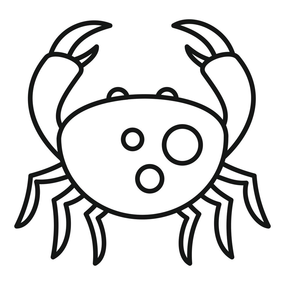 ícone de caranguejo do mar, estilo de estrutura de tópicos vetor