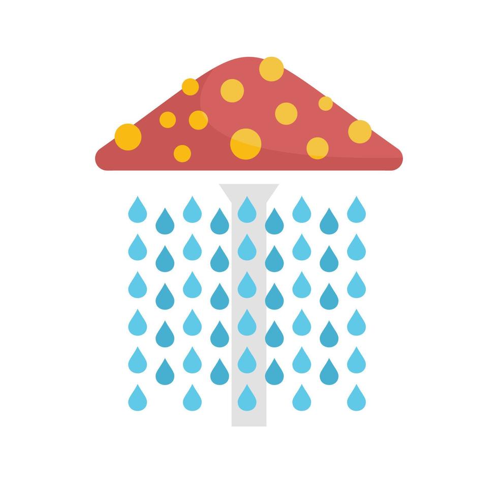 ícone de chuveiro de guarda-chuva de parque aquático, estilo simples vetor