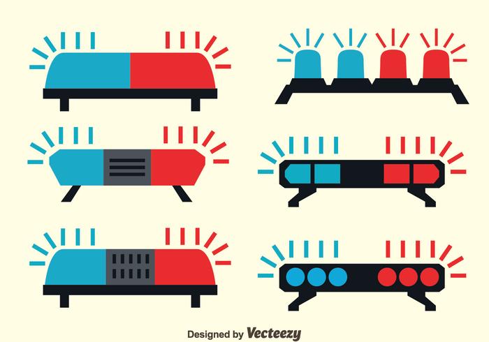 Planas Polícia Luzes Vectors