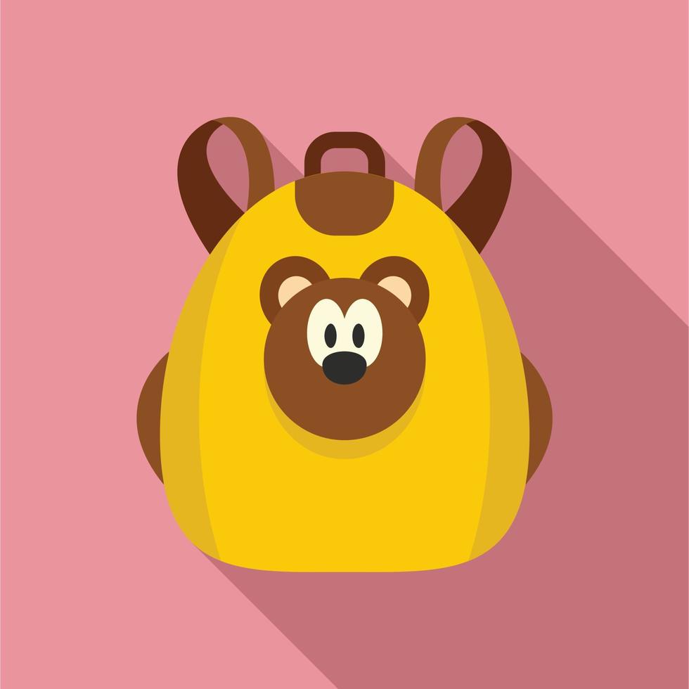 ícone de mochila de urso fofo, estilo simples vetor