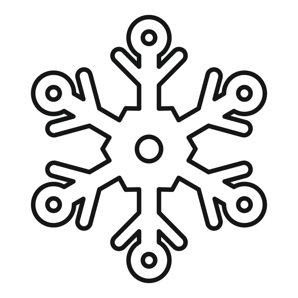 ícone de floco de neve ornamentado, estilo de estrutura de tópicos vetor