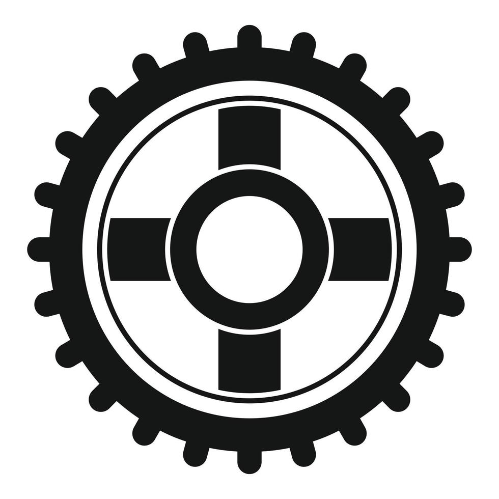 ícone da roda de reparo do relógio, estilo simples vetor