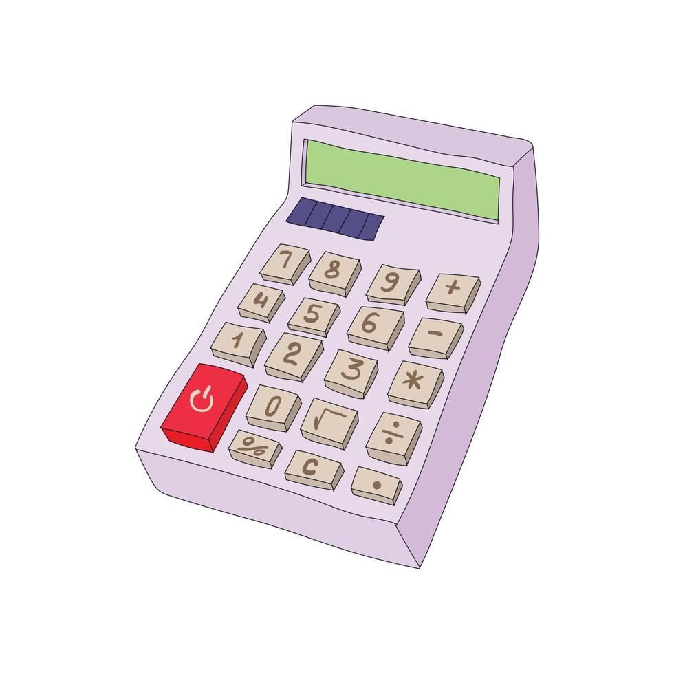 ícone de calculadora em estilo cartoon vetor