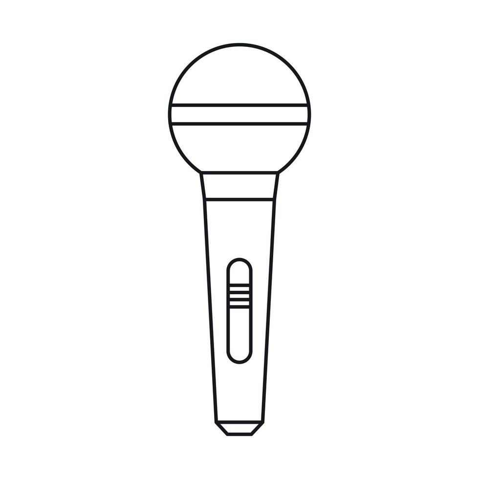 ícone de microfone sem fio, estilo de estrutura de tópicos vetor