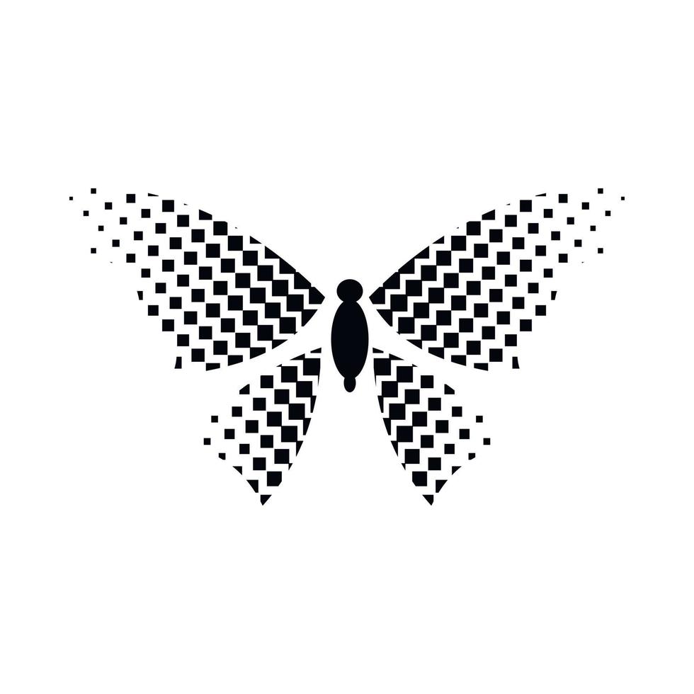 borboleta com losango no ícone de asas, estilo simples vetor