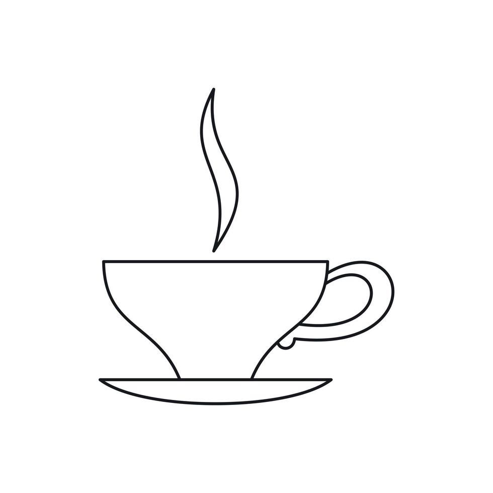 xícara de ícone de chá, estilo de estrutura de tópicos vetor