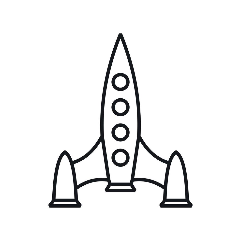 ícone de foguete, estilo de estrutura de tópicos vetor