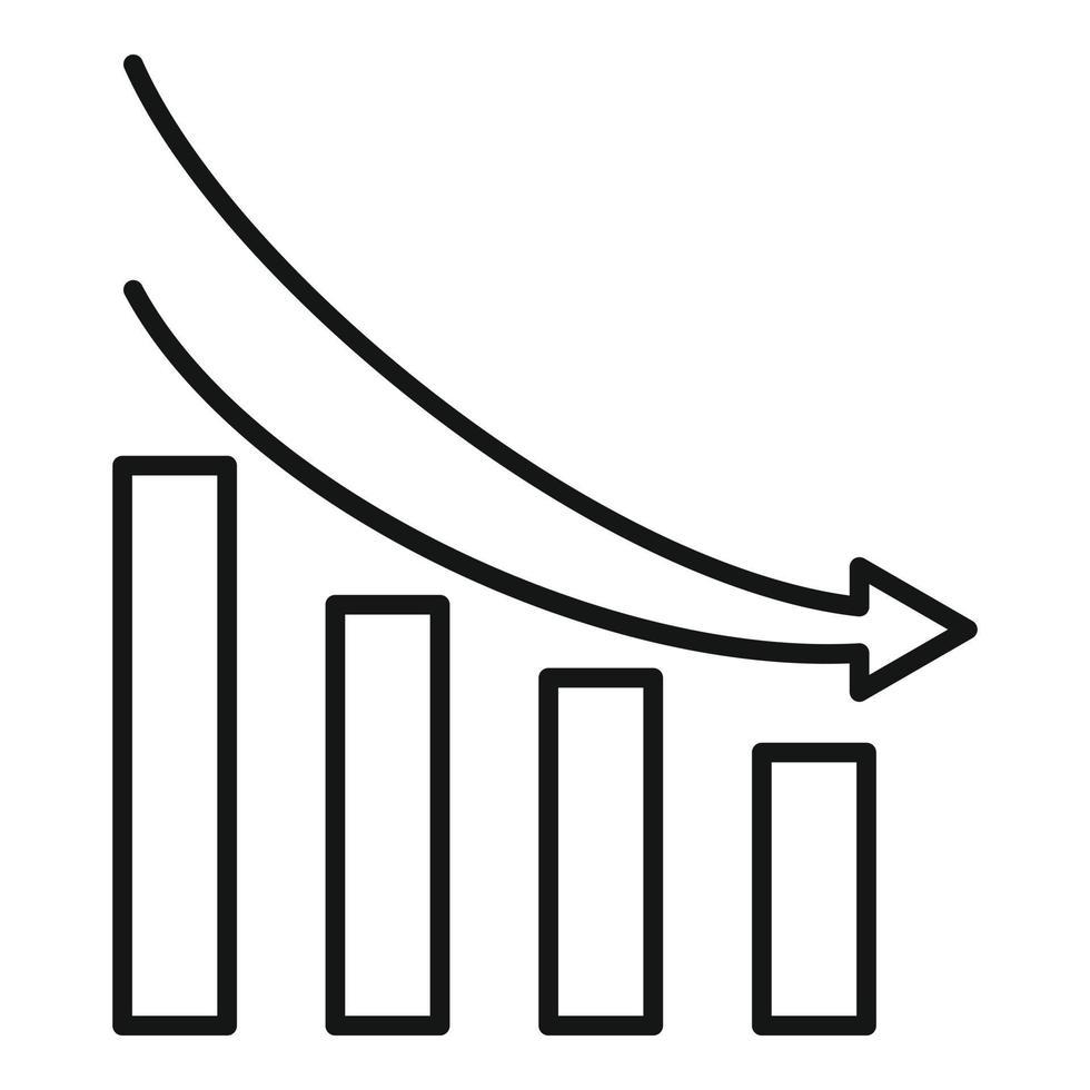 ícone do banco de regressão, estilo de estrutura de tópicos vetor