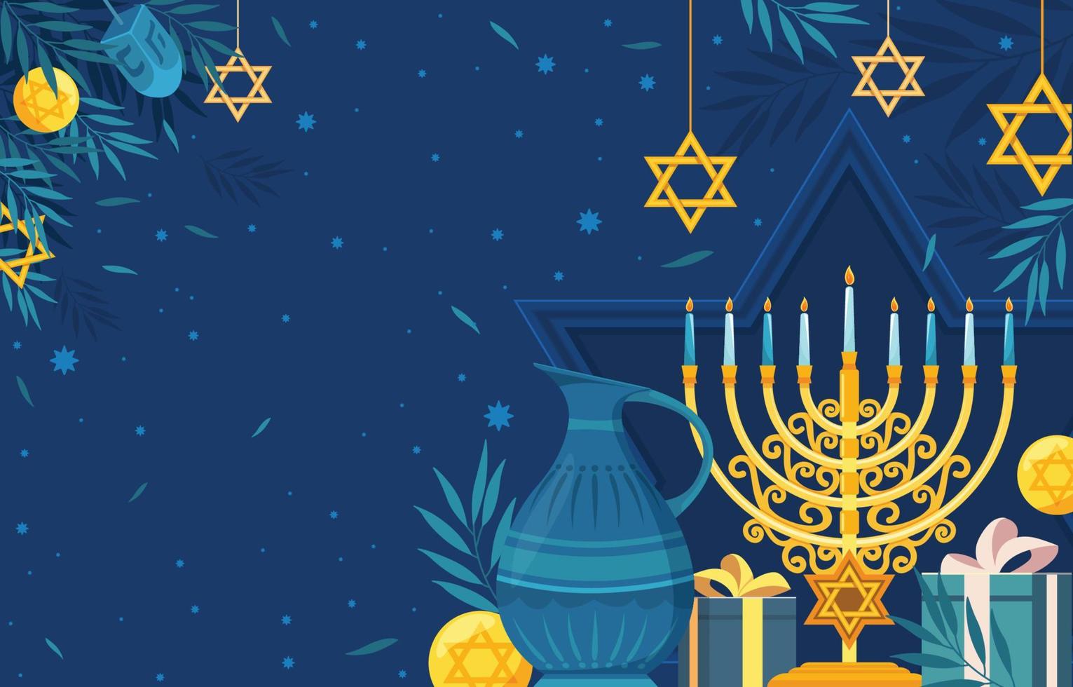 modelo de plano de fundo feliz hanukkah azul profundo vetor