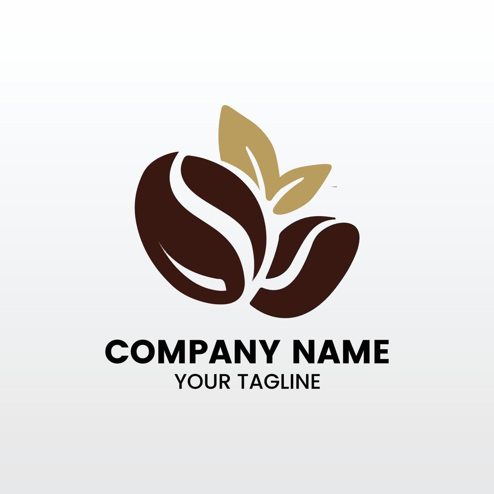 vetor logotipo de ícone plano de grãos de café. elemento de design de logotipo plano. para café, café e restaurante.
