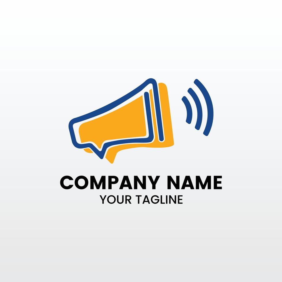 megafone conversa bate-papo ícone social linha contorno design de logotipo premium vetor