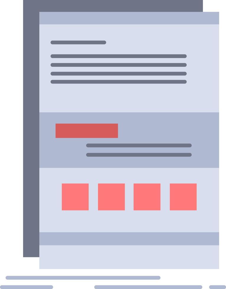 vetor de ícone de cor plana responsivo de página de internet dinâmica do navegador