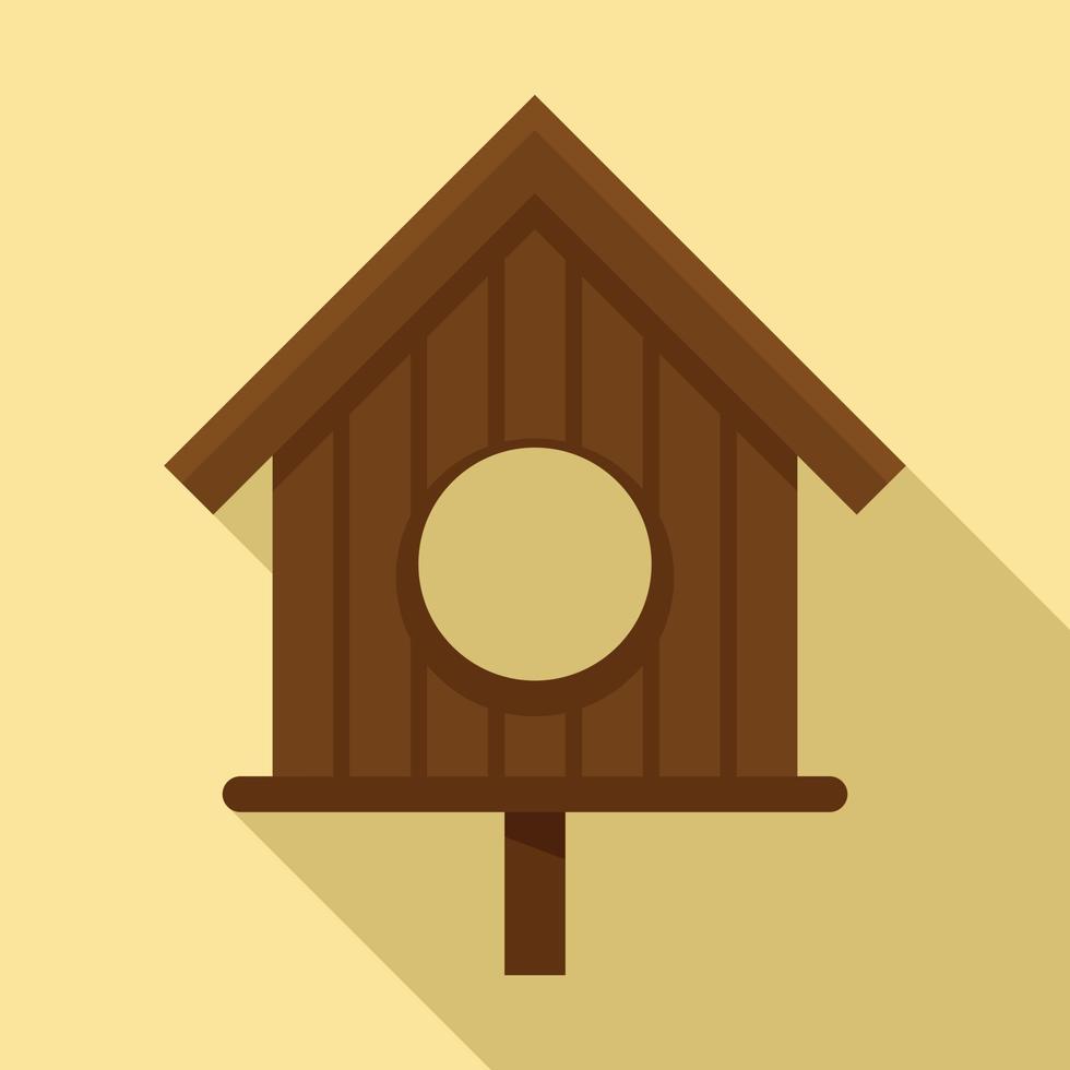 ícone de alimentadores de pássaros redondos de madeira, estilo simples vetor