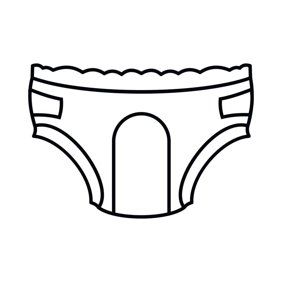 ícone de fraldas para adultos, estilo de estrutura de tópicos vetor