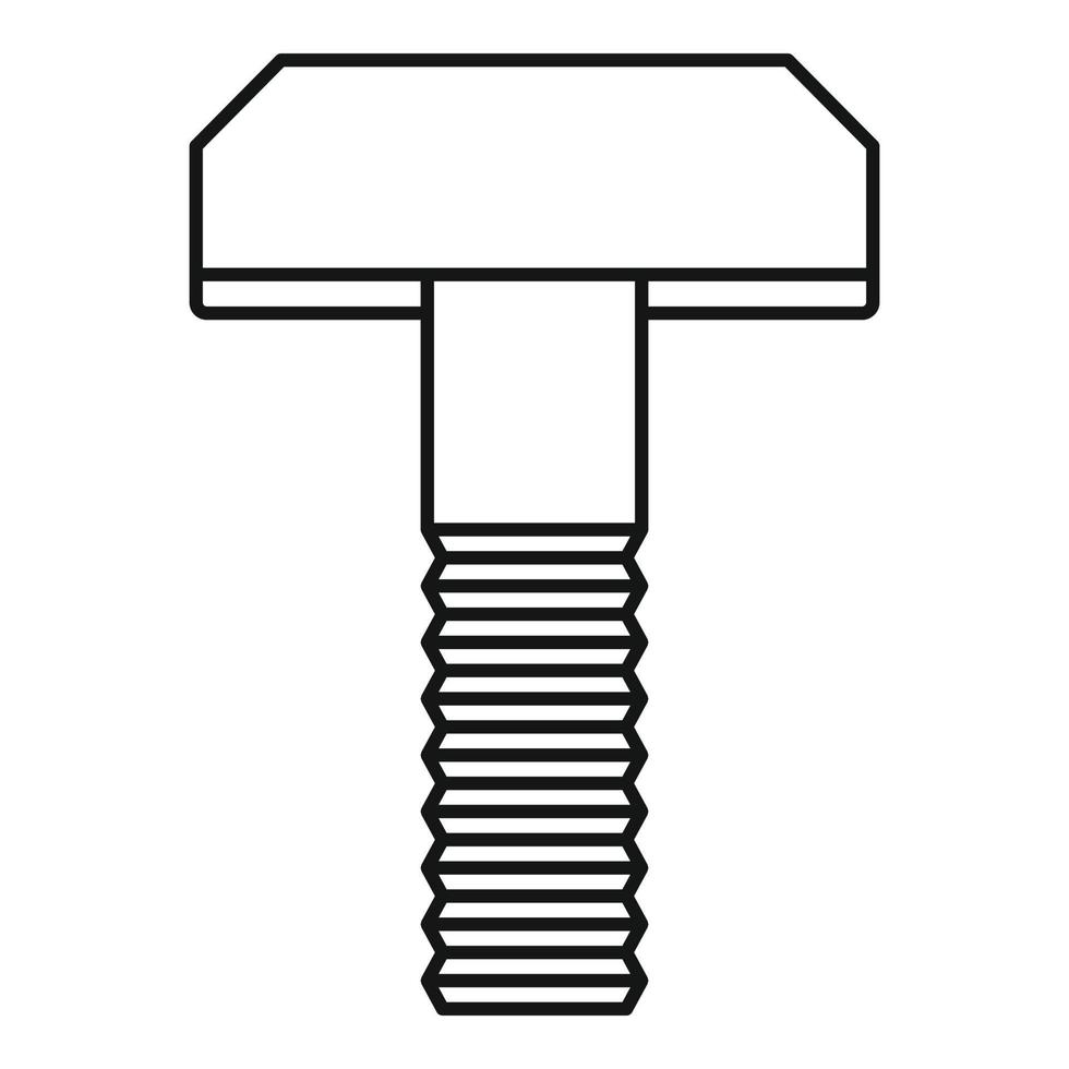 ícone do parafuso de fixação, estilo do contorno vetor