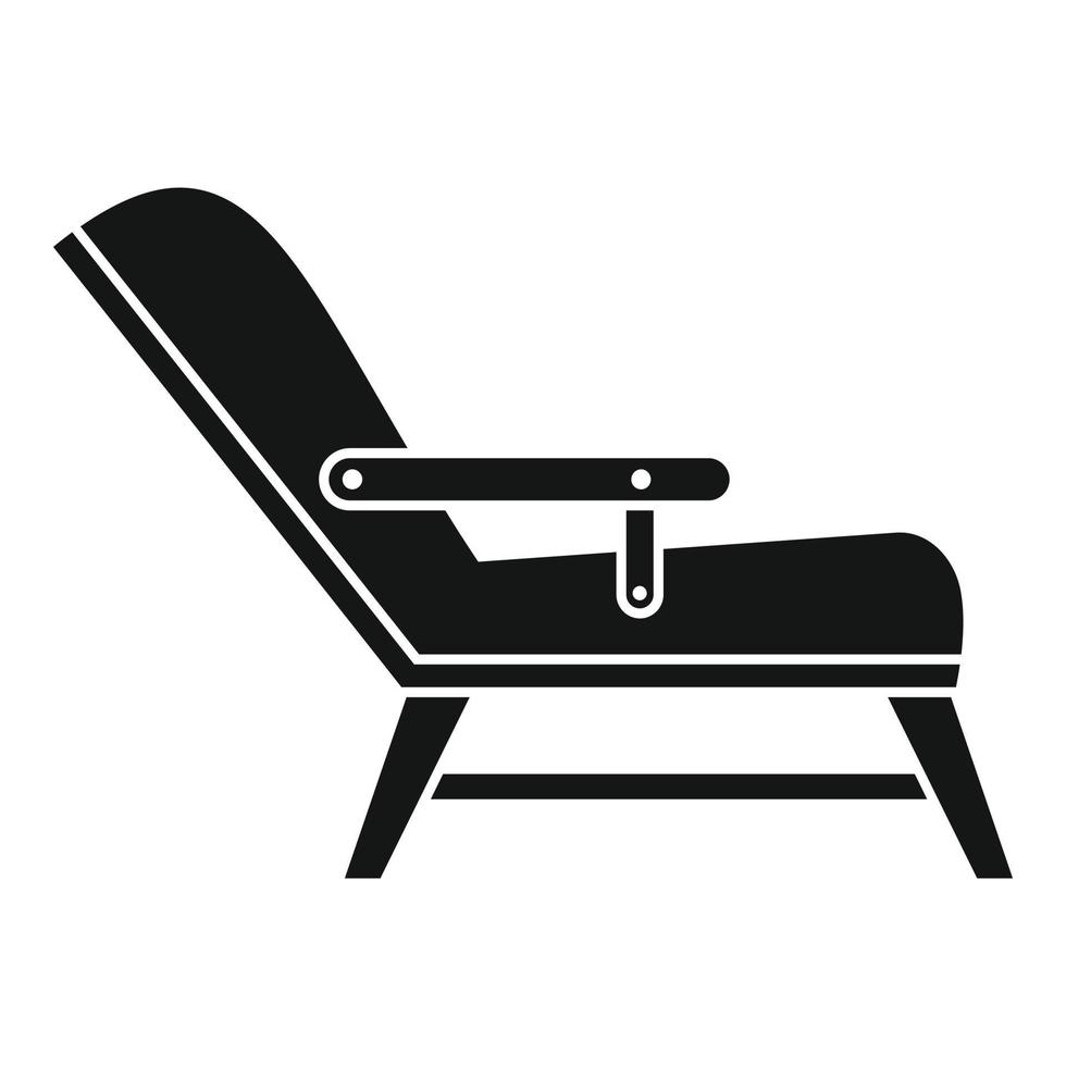 ícone de poltrona de hipnoterapia, estilo simples vetor