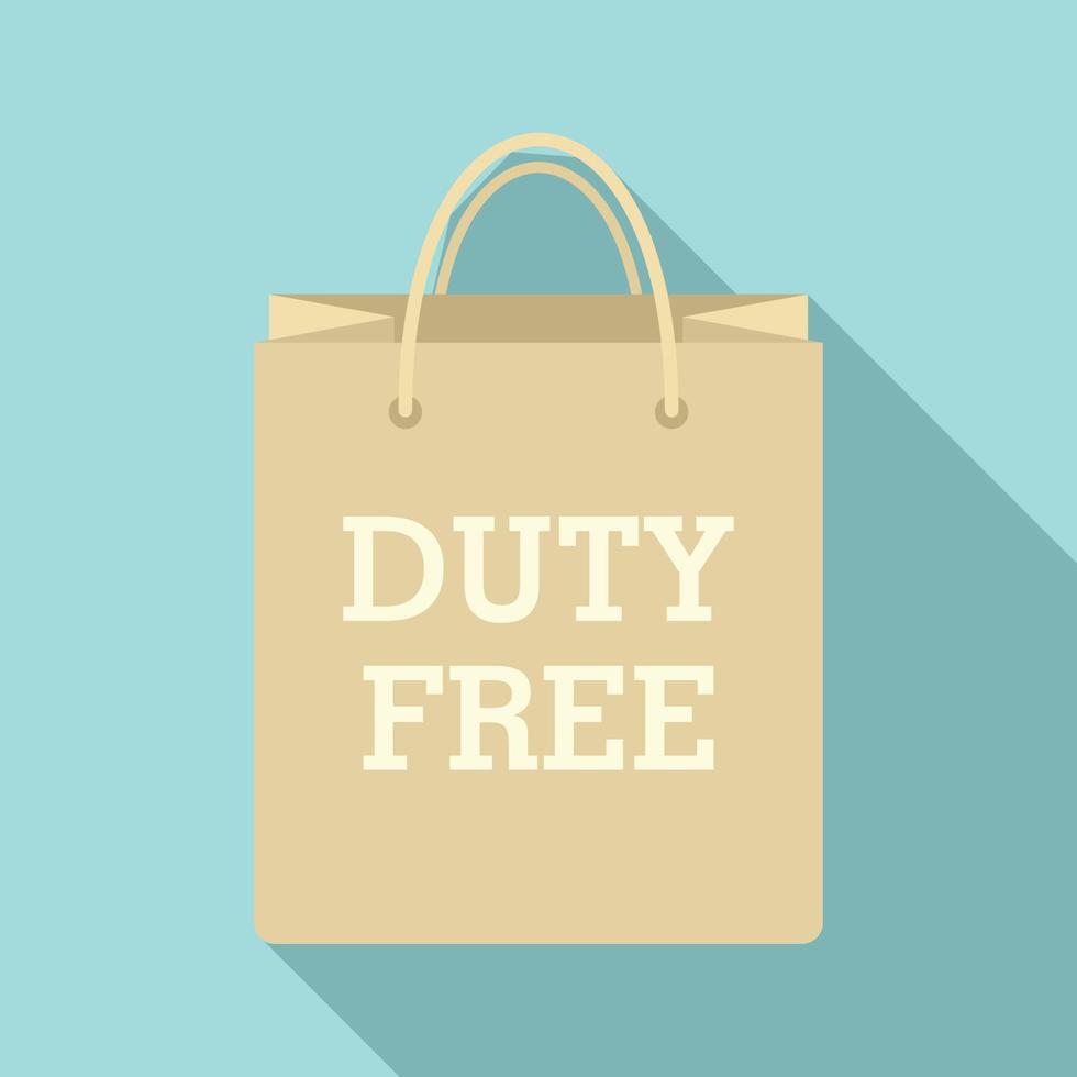 ícone de saco de papel duty free, estilo simples vetor