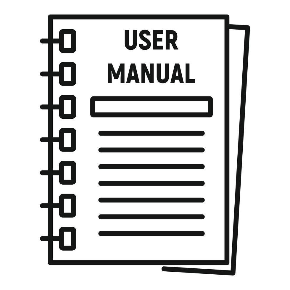 ícone manual do usuário, estilo de estrutura de tópicos vetor