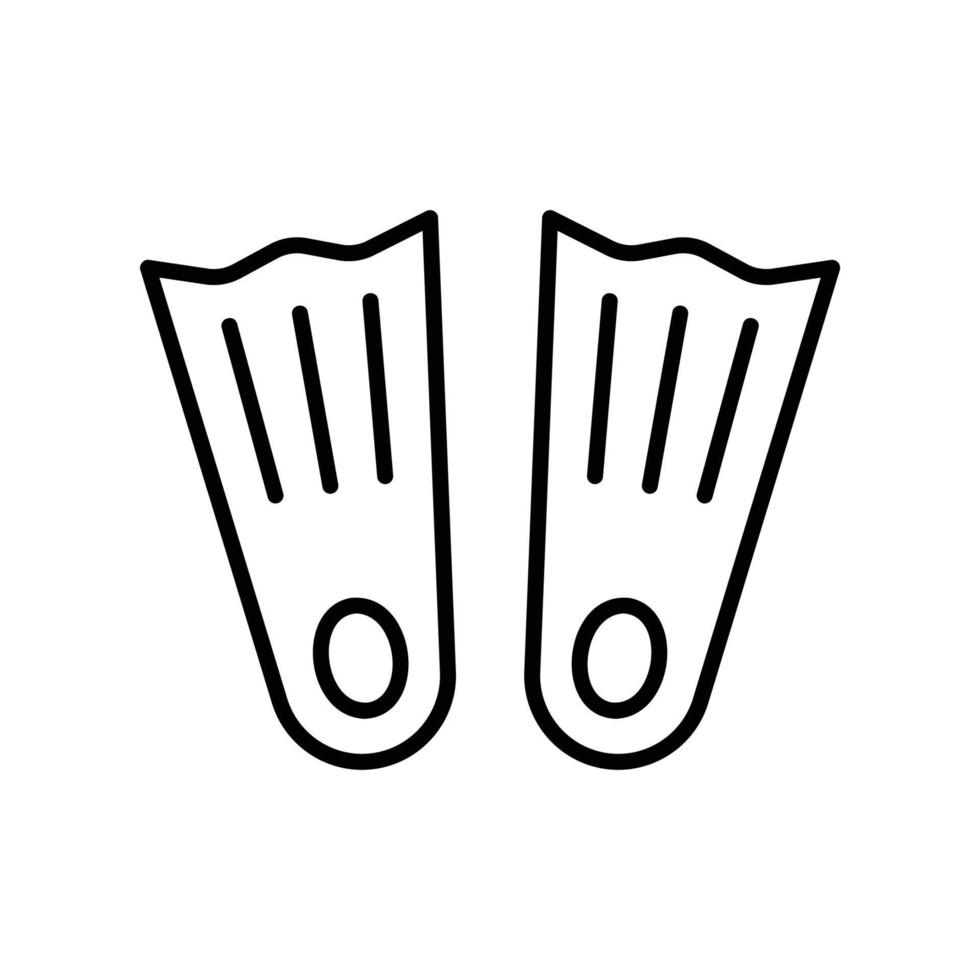 ícone de barbatanas de natação para calçados em mergulho vetor