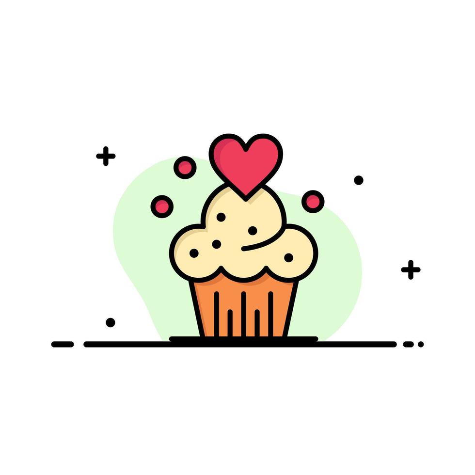 bolo cupcake muffins doces assados modelo de logotipo de negócios cor lisa vetor