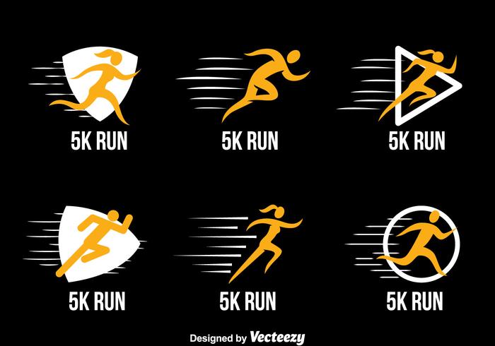 5k Run vetores Logo Colecção